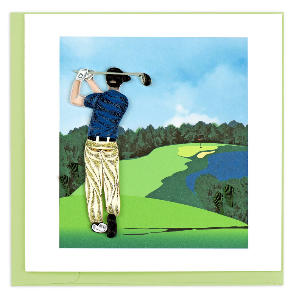 Golfer Quilling Card