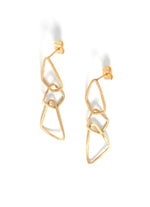 Geometric Dangle Brass Earrings