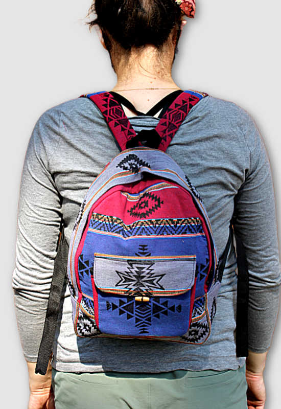 Blockprinted Cotton Backpack