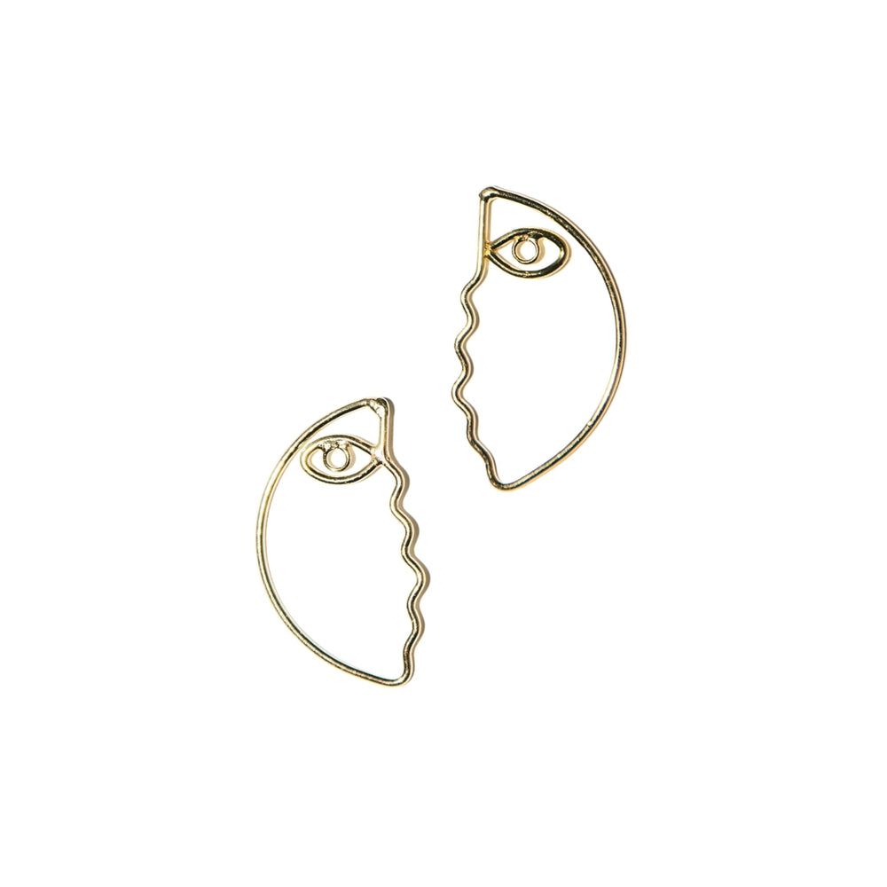 Abstract Face Earring