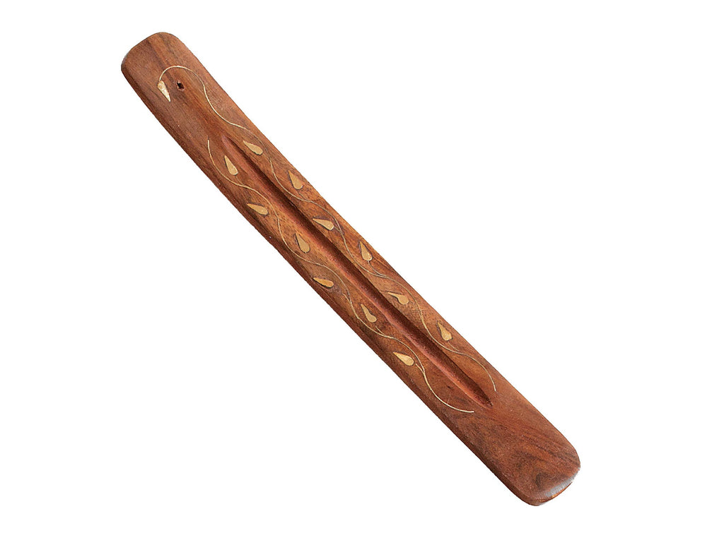 Wood and Brass Inlay Incense Holders