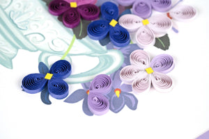Violet Bouquet Quilling Card