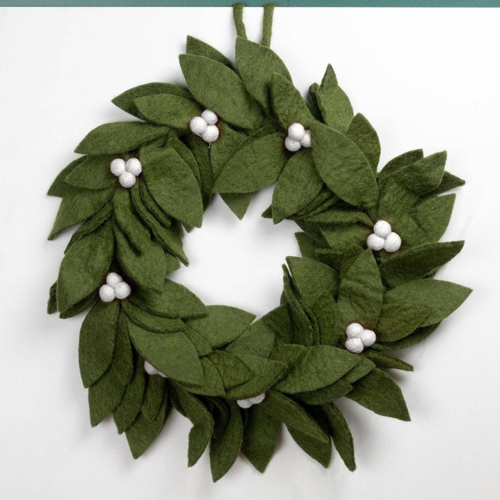 Felt Wreath with Holly Berries