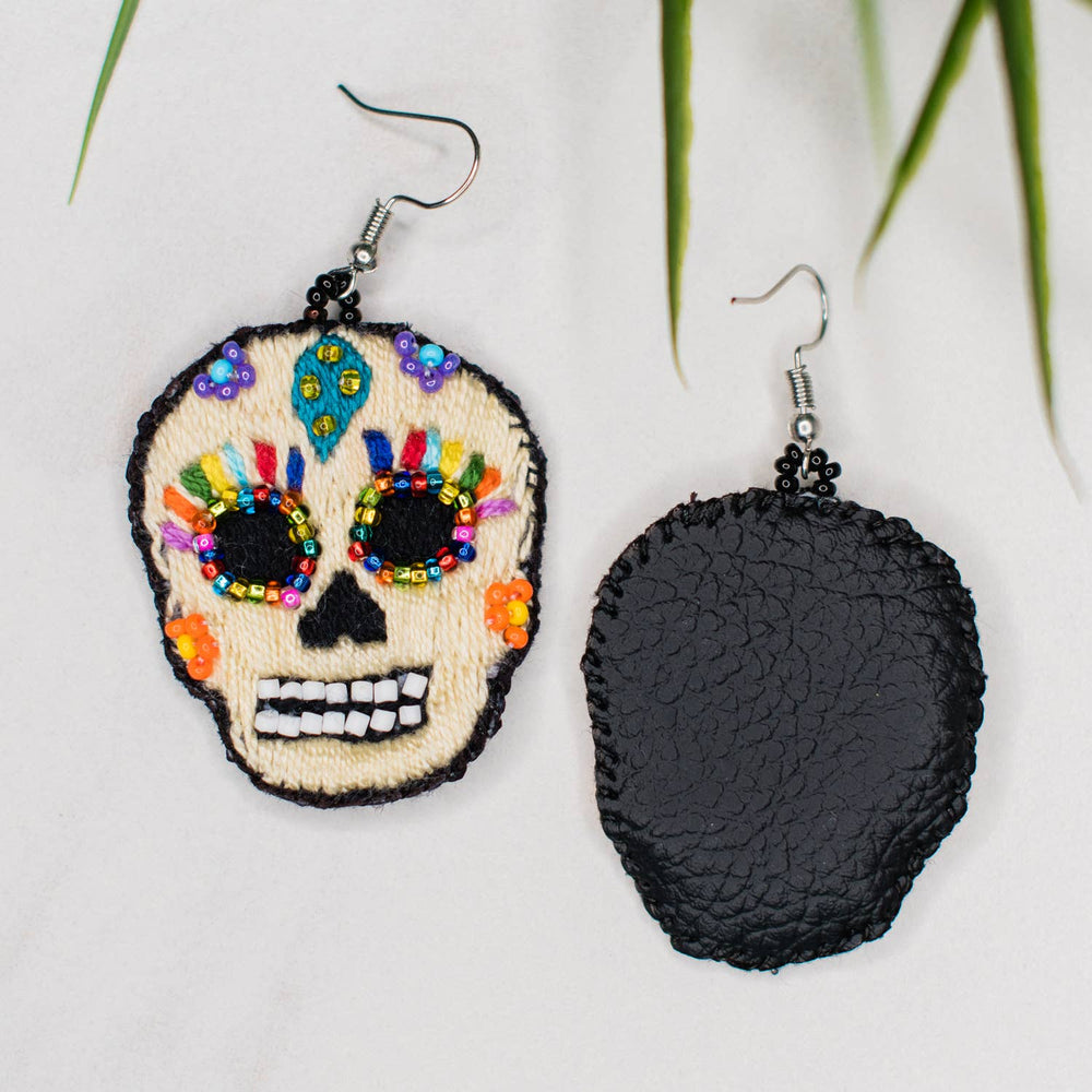Threaded Catrina Sugar Skull Earrings