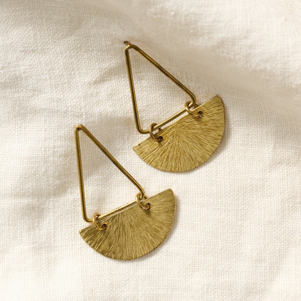 
                
                    Load image into Gallery viewer, Tana Brass Post Earrings
                
            