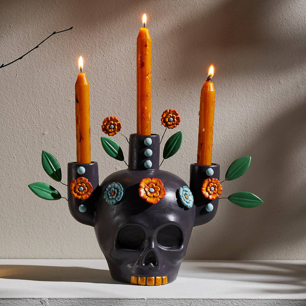 Floración Skull Candelabra