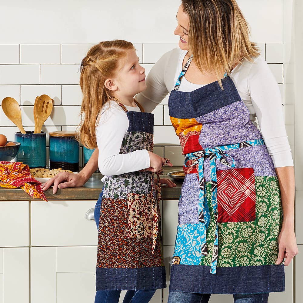 Kid's Sari & Denim Apron