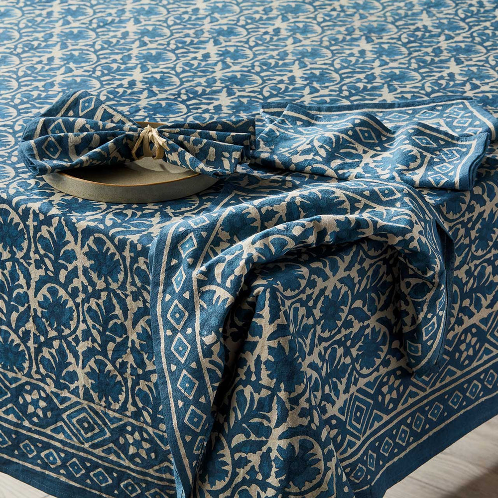 Indigo Dabu Jasmine Napkins