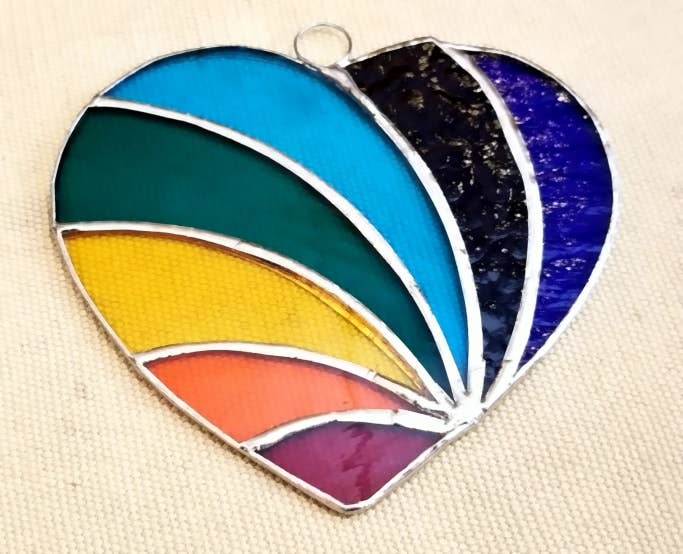 Glass Rainbow Heart