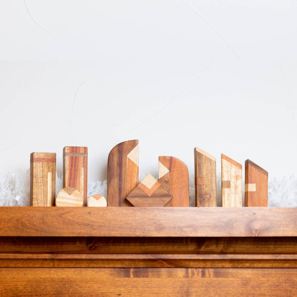 Modern Wood Nativity Scene
