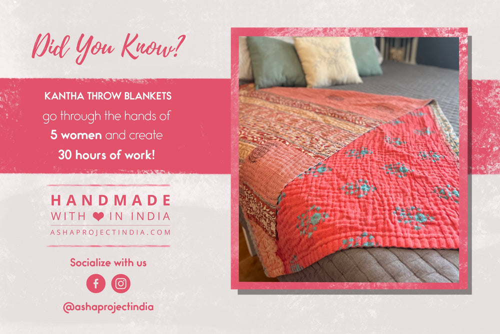 Kantha Throw Blanket