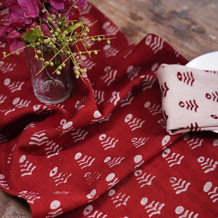 Genda Red Table Runner