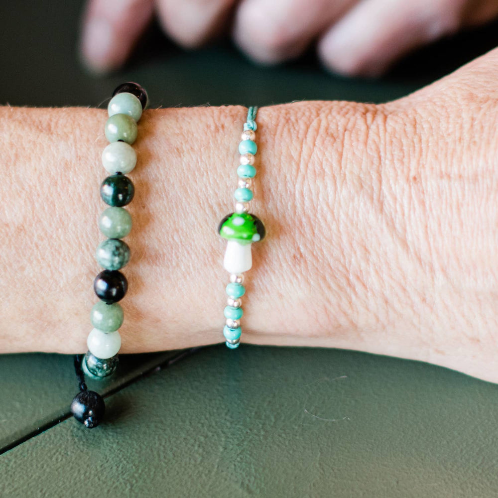 Mushroom Beaded String Bracelet