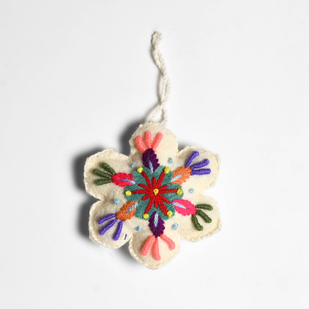 Felted Snowflake Ornament