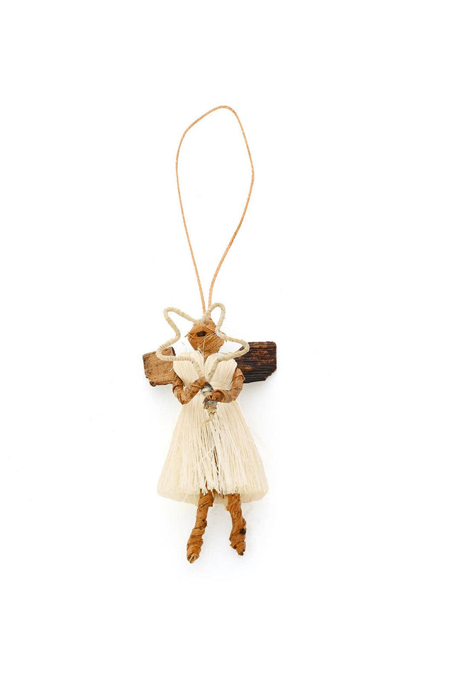 Tiny Natural Sisal Angel Ornament