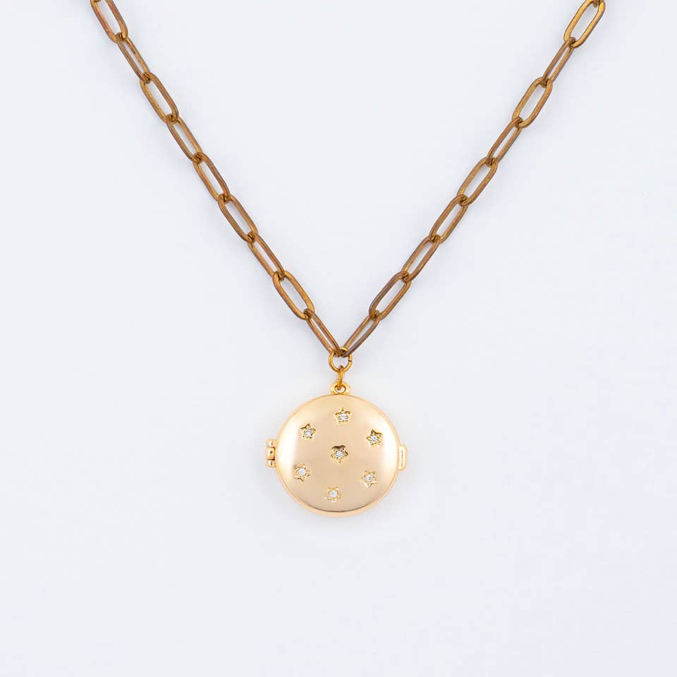 Circle of Stars Locket Necklace