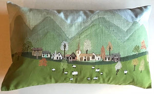 Countryside Embroidered Pillow