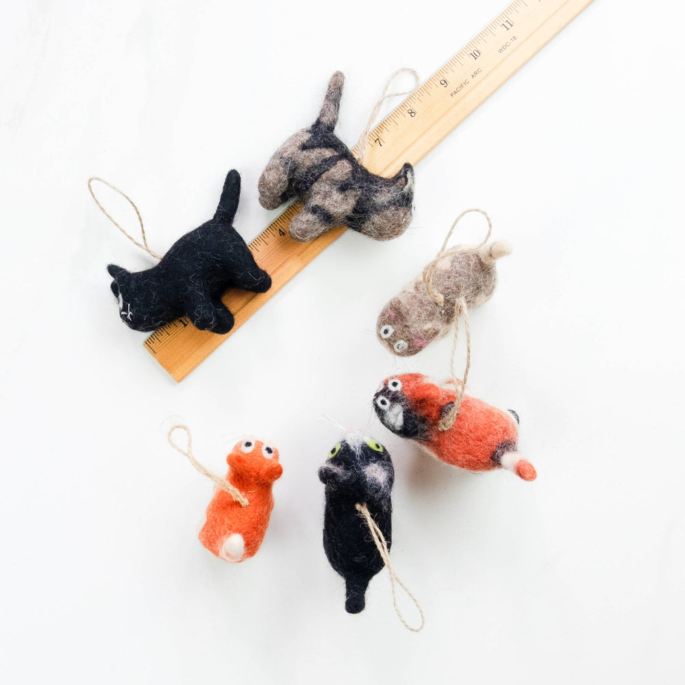 Little Felt Cat Ornaments