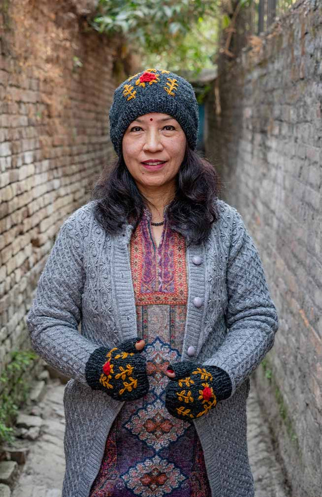 Embroidered Rose Hat