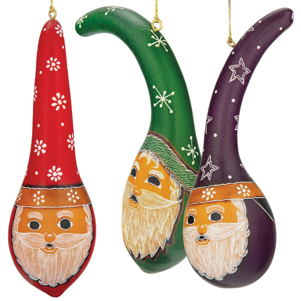 Tall Santa Gourd Ornament