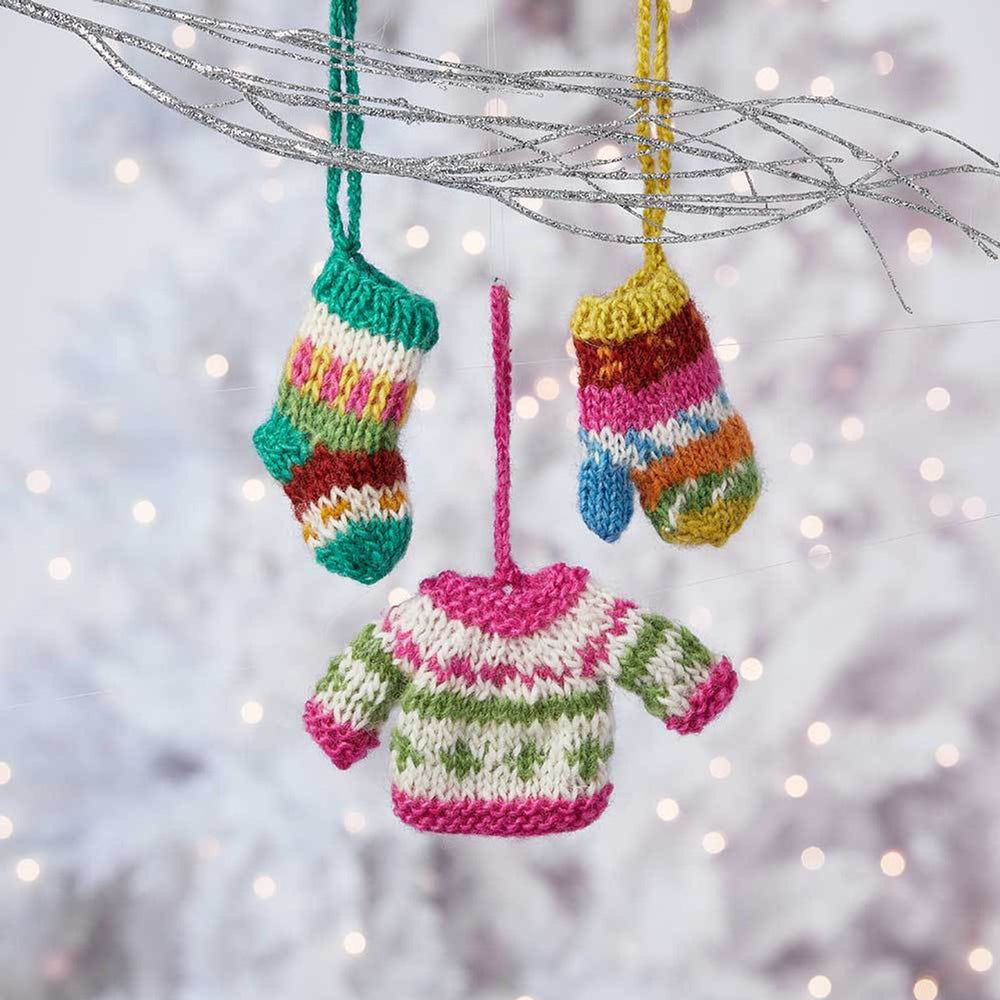 Bundle Up Knit Ornaments