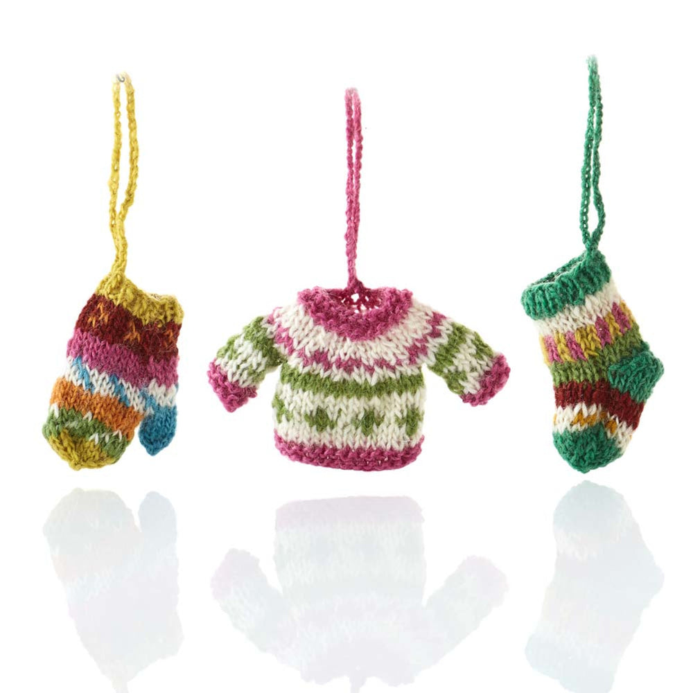 Bundle Up Knit Ornaments