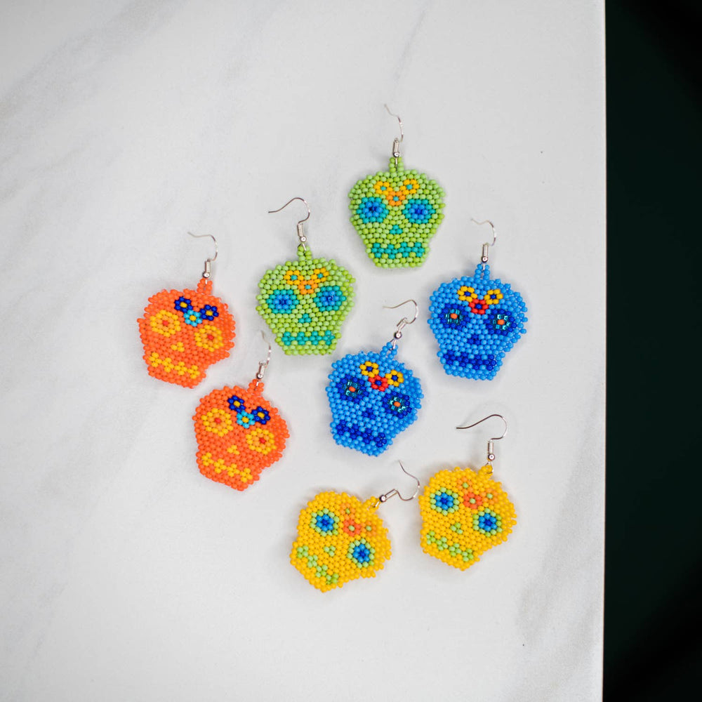 Beaded Sugar Skull Earrings