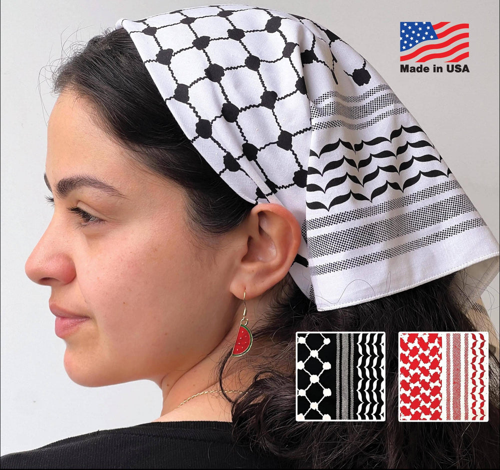 100% Cotton Kuffiyah Bandana Palestinian Kuffiyeh design – Shop Kizuri