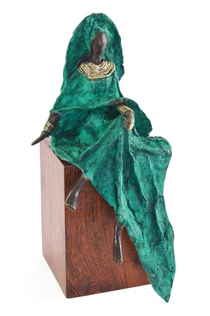 Emerald Elegance Burkina Bronze Sculpture