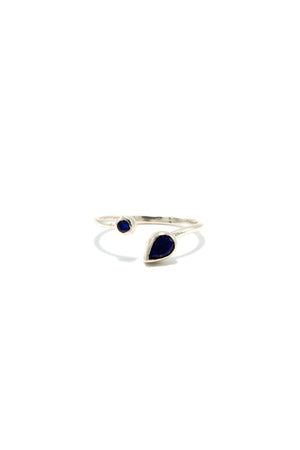 Medusa Lapis Adjustable Sterling Silver Ring