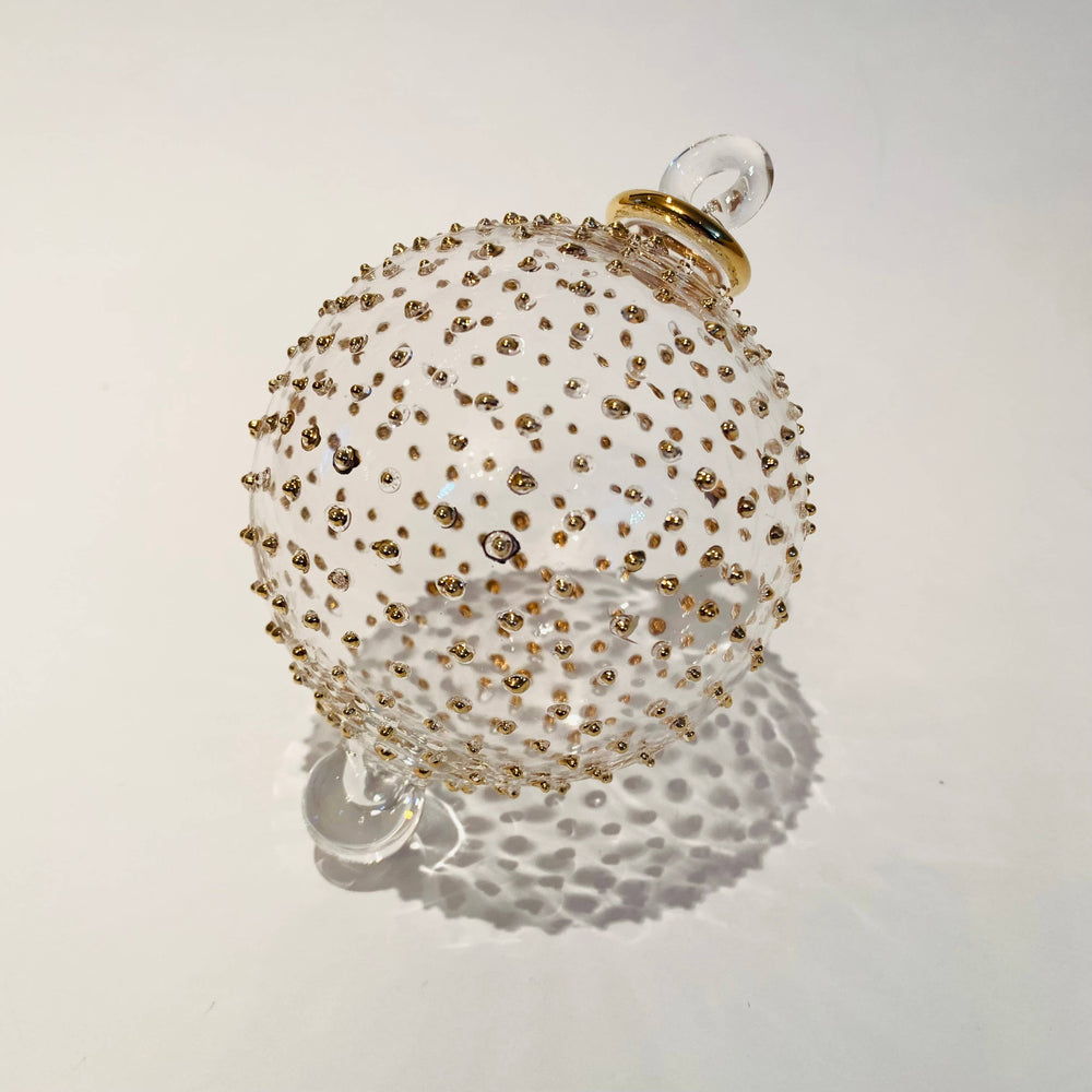 Gold Dots Blown Glass Ornament