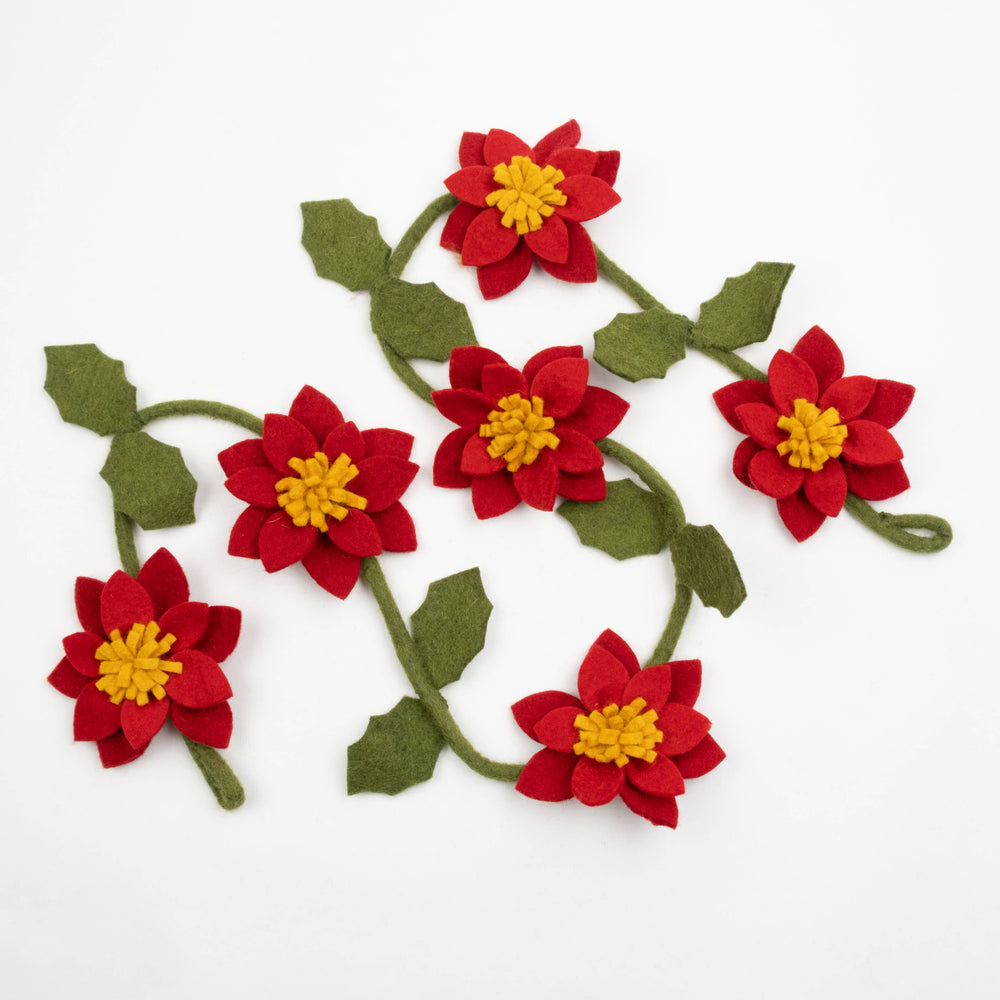 Red Poinsettia Garland