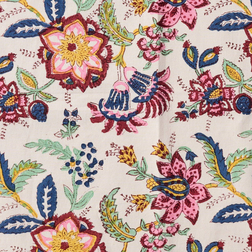 Zaina Floral Blockprint Tablecloth