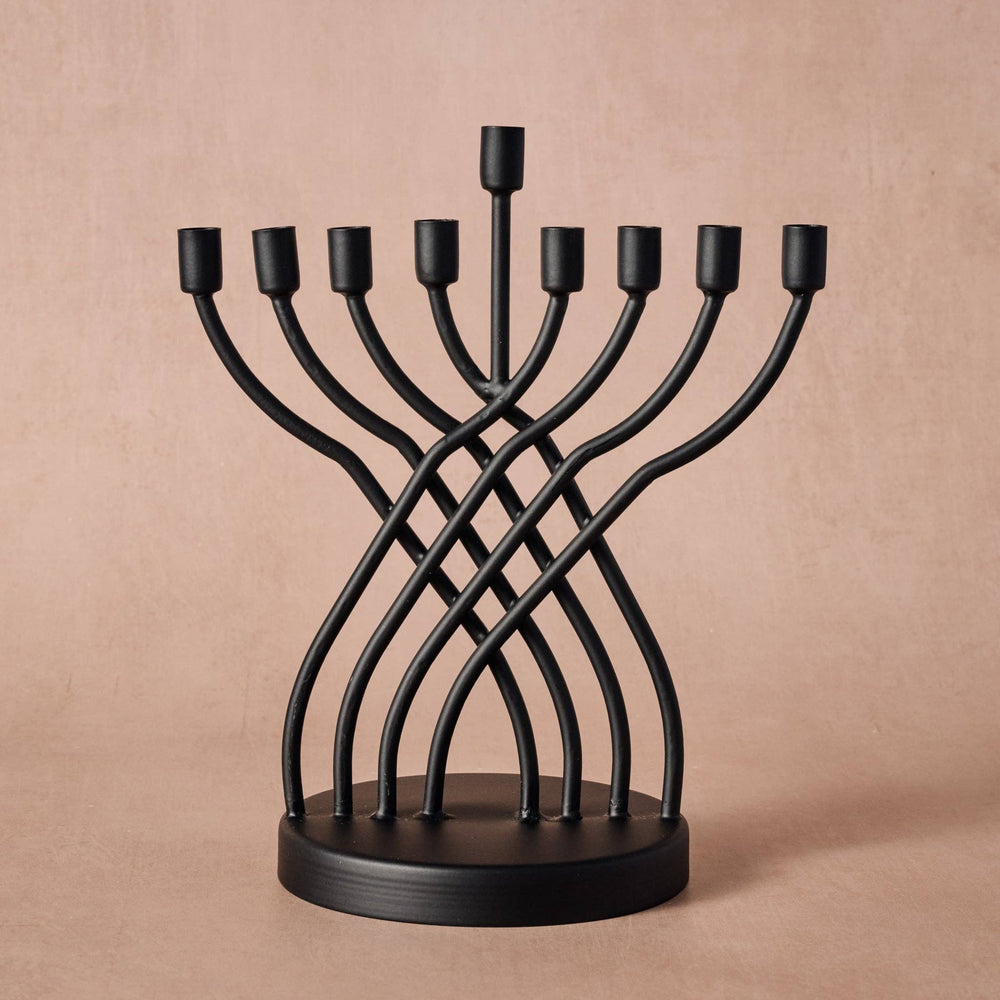 Criss Cross Iron Menorah