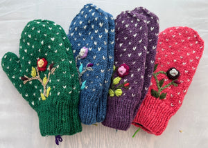 Floral Tik Tik Mittens