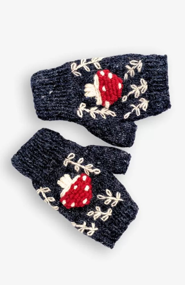 Mushroom Fingerless Gloves