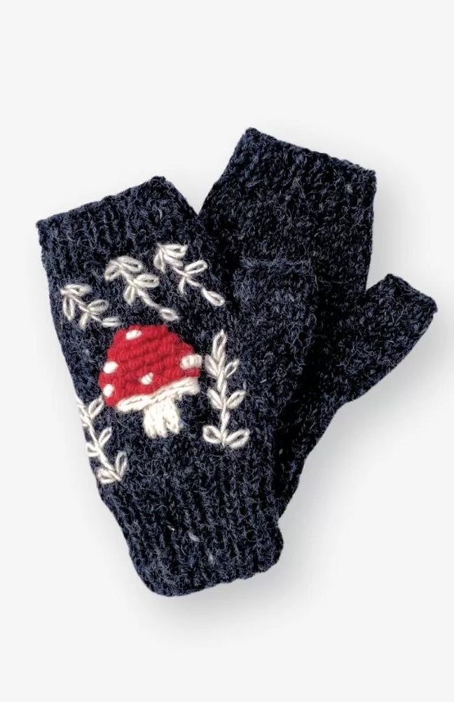 Mushroom Fingerless Gloves