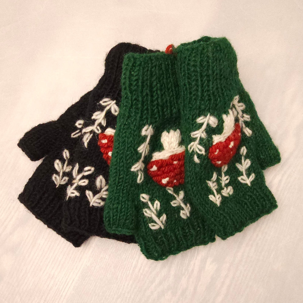 Mushroom Fingerless Gloves
