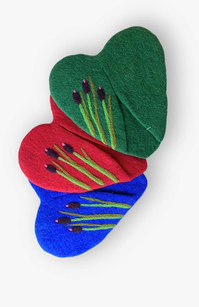 Cattail Heart Potholder