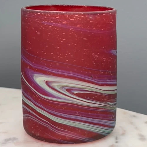 Fiery Phoenician Glass Red Votive