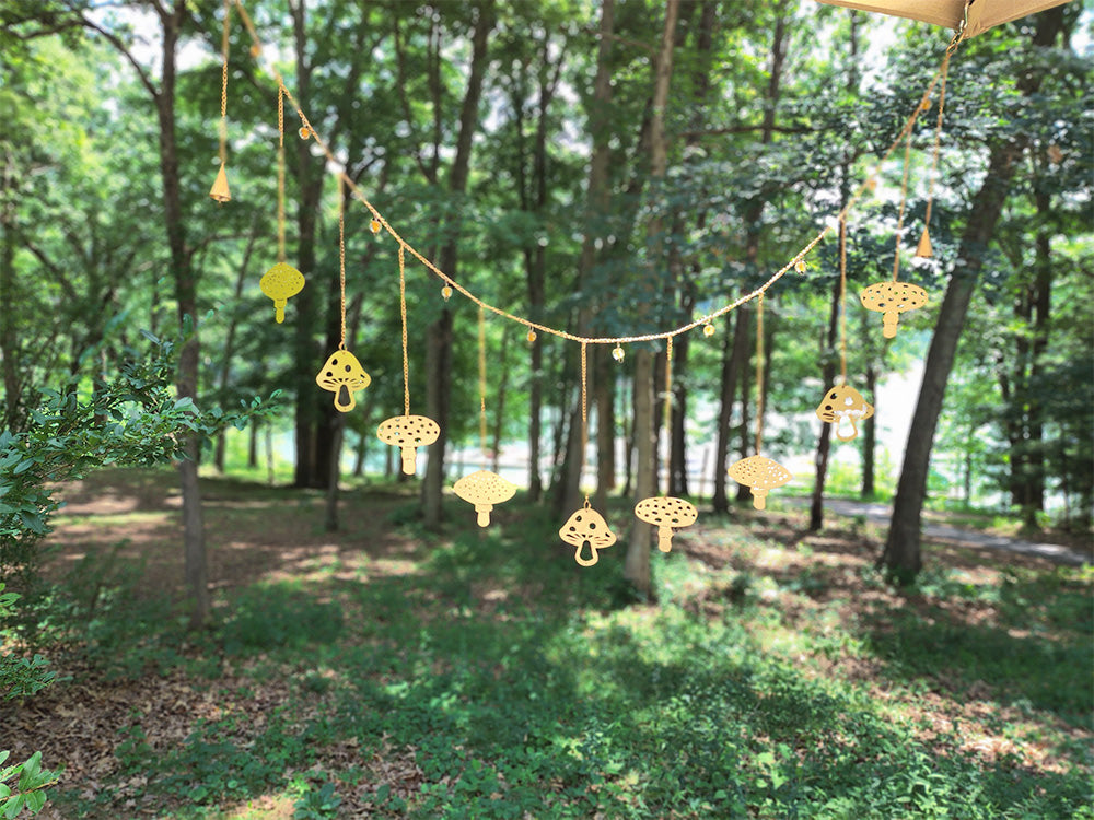 Recycled Metal Mushroom Garland
