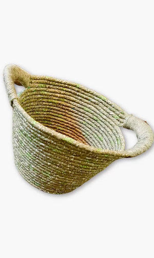 Coiled Sari Basket with Jute