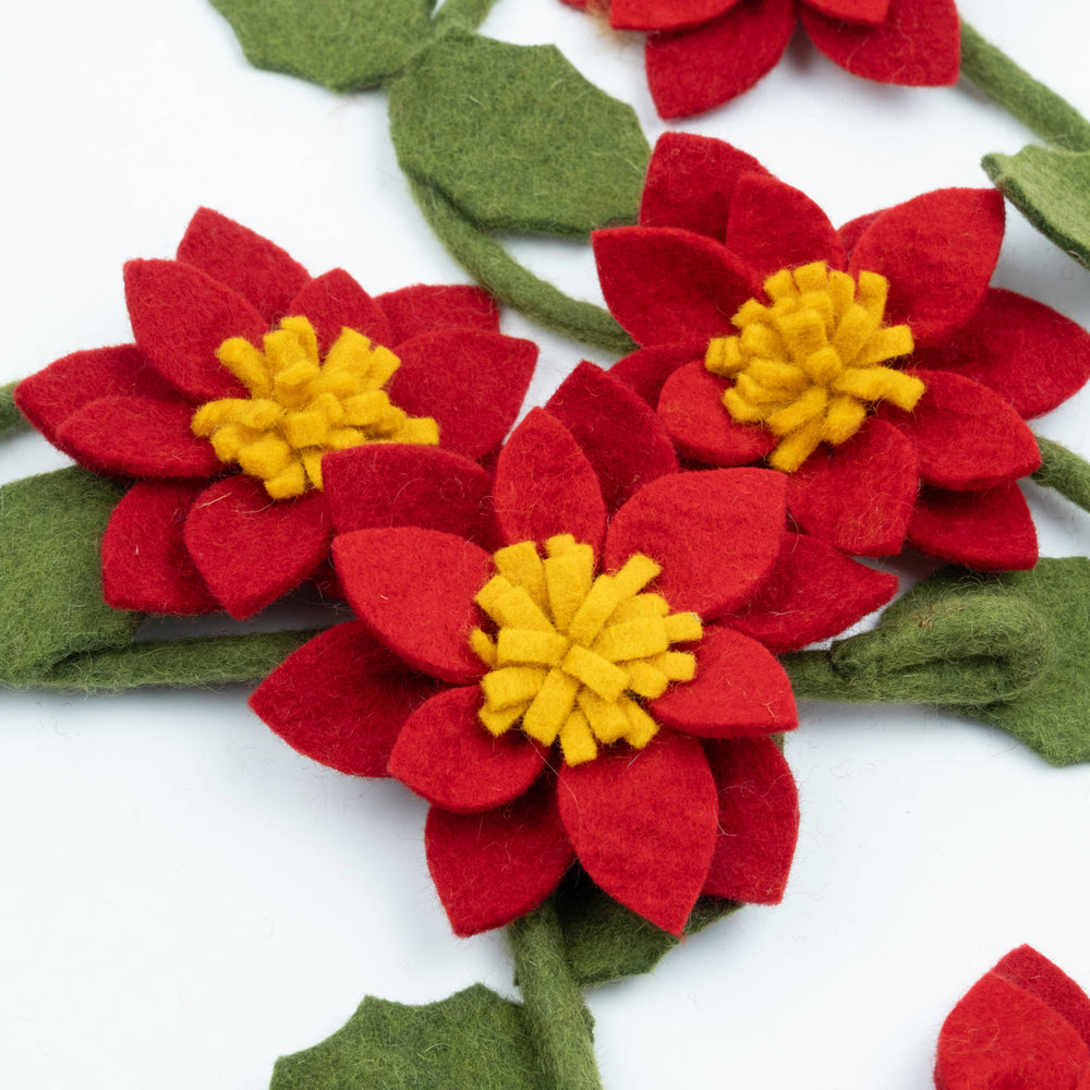 Red Poinsettia Garland
