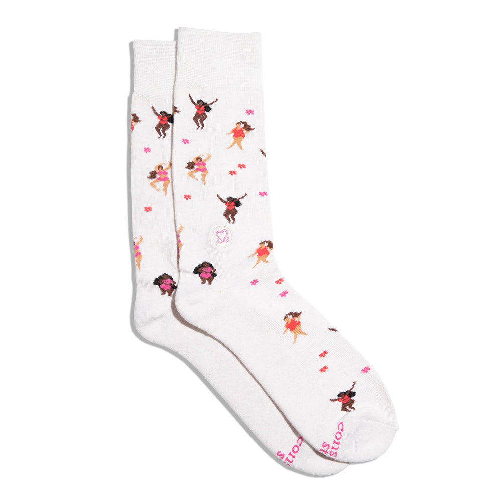 Socks that Support Self-Checks (Beige Women)