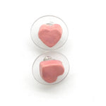 Tiny Ceramic Heart  Stud Earrings