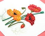 Red & Orange Poppies Quilling Card
