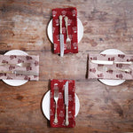 Pink and Flame Blockprint Napkins