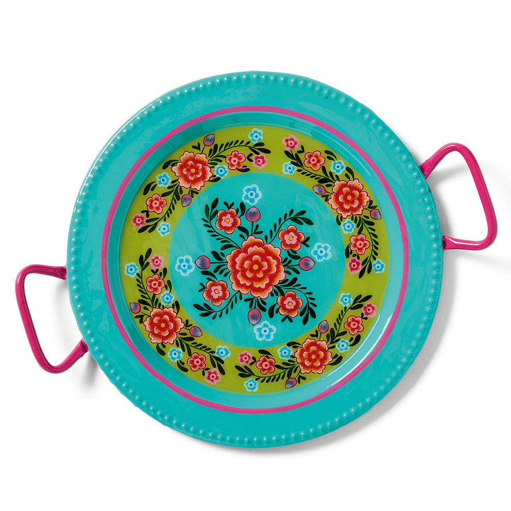Bright Floral Enamel Tray