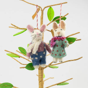 Felt Polka Dot Bunny Ornaments
