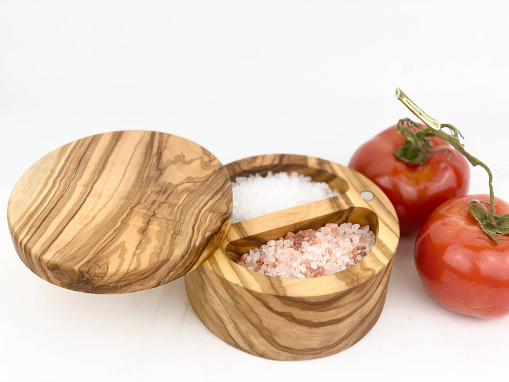 Olive Wood Double Salt Cellar